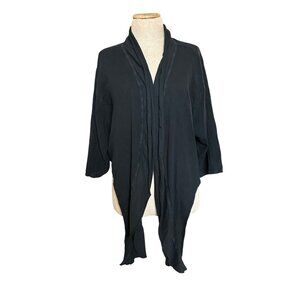 Oh My Gauze Womens Sz 2 Black Open-Front Cotton Cardigan Jacket